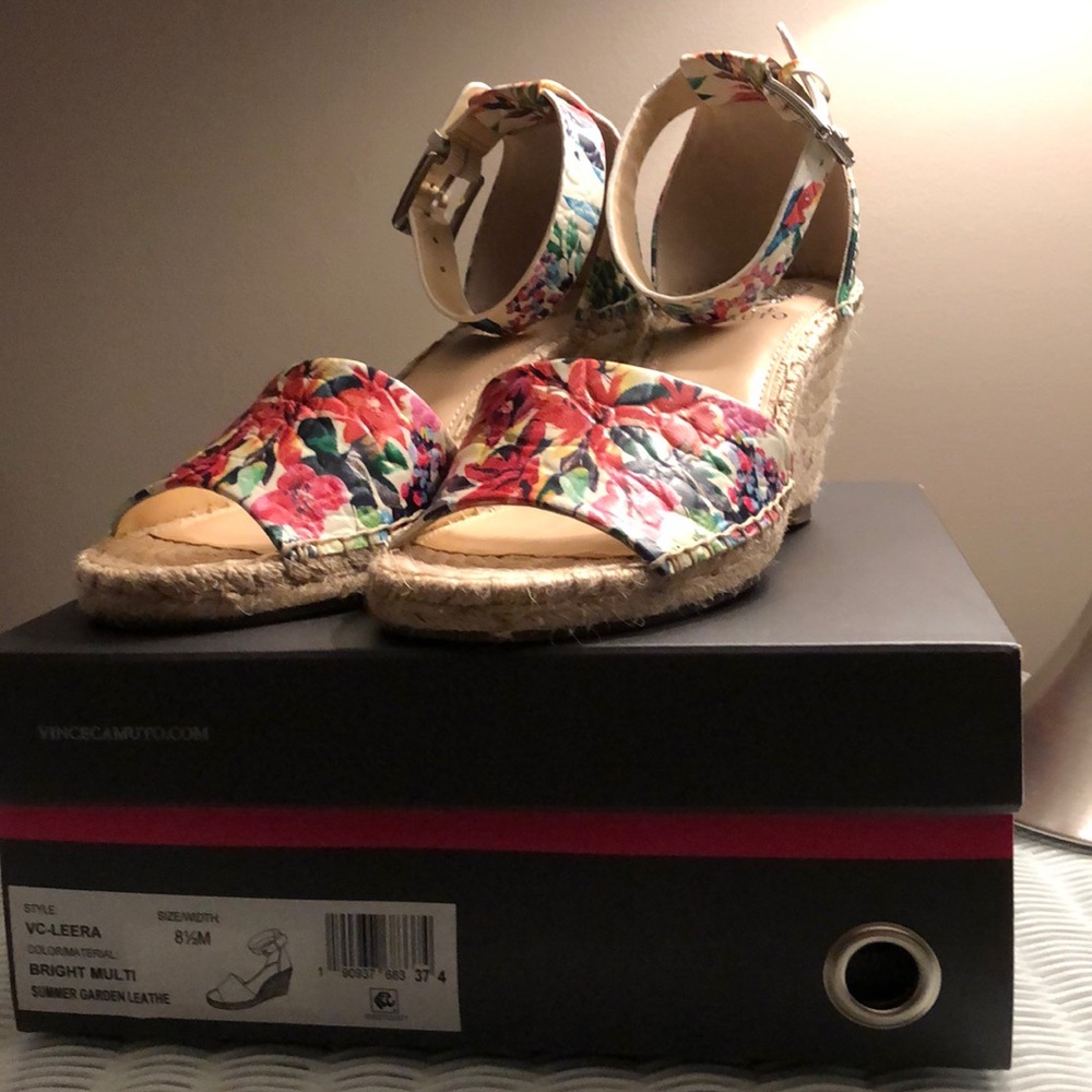 Vince Camuto espadrille wedge ankle strap size 8.5